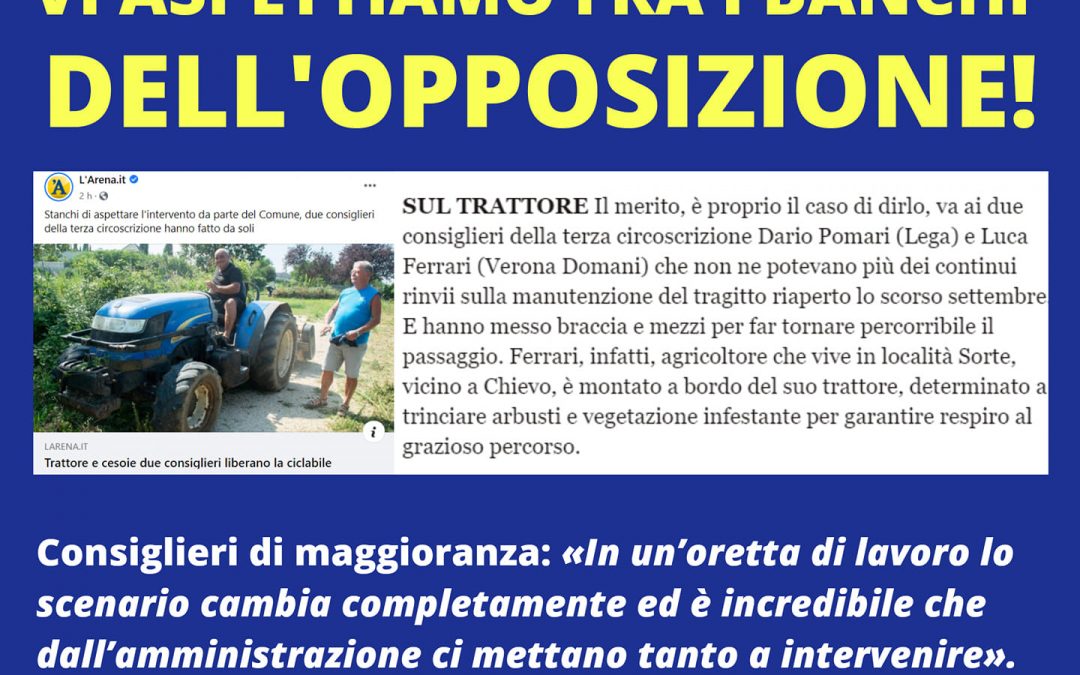 VI ASPETTIAMO TRA I BANCHI DELL’OPPOSIZIONE!